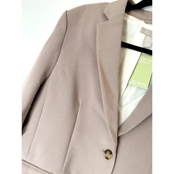 H&M 2 Button Classic Neutral Career Women's Blazer Beige Size Medium New - Picture 5 of 16